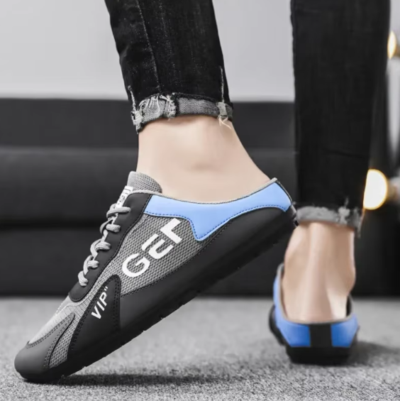 Breathable Casual Vulcanized Flat Half Slip-on Shoes