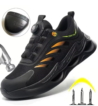 Rotary Buckle Breathable Orthopedic Steel Toe Puncture-Proof Security Boots