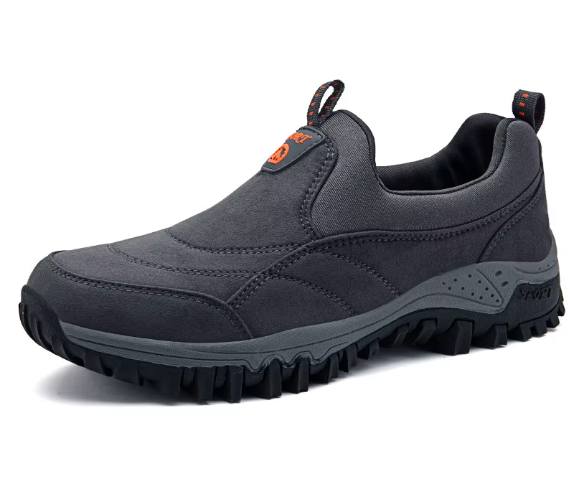 Faux Suede Non- Slip Rubber Male Walking Shoes