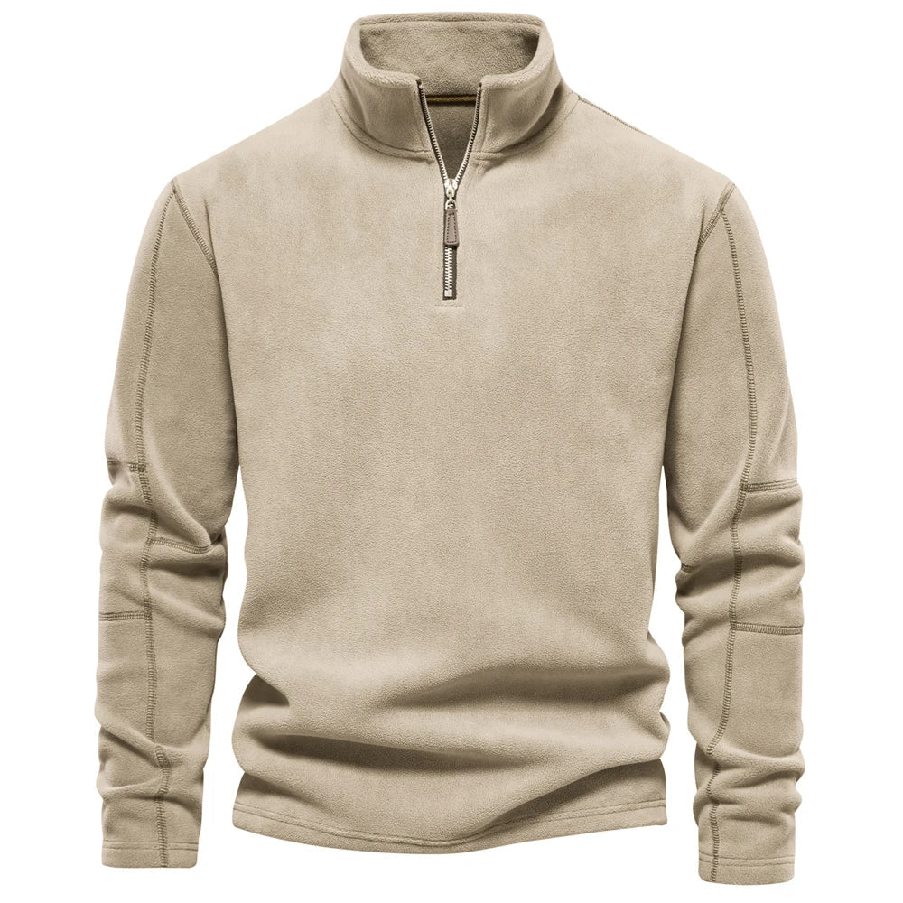 Retro Half-zip Stand Collar Sweatshirt Sweater