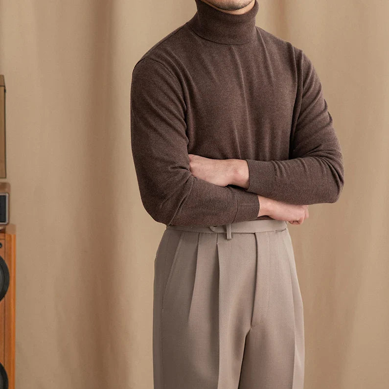 Men’s Turtleneck Sweater – Classic Long-Sleeve Knit Pullover