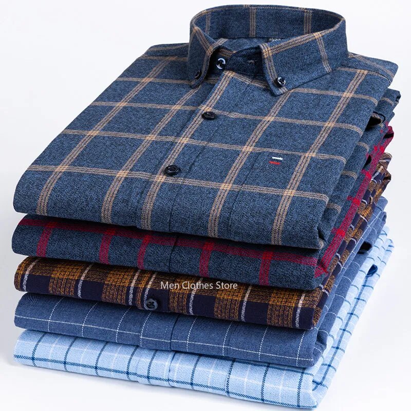 Vinthentic Everett Cotton Plaid Shirt Blouse – Classic Men’s Casual Wear