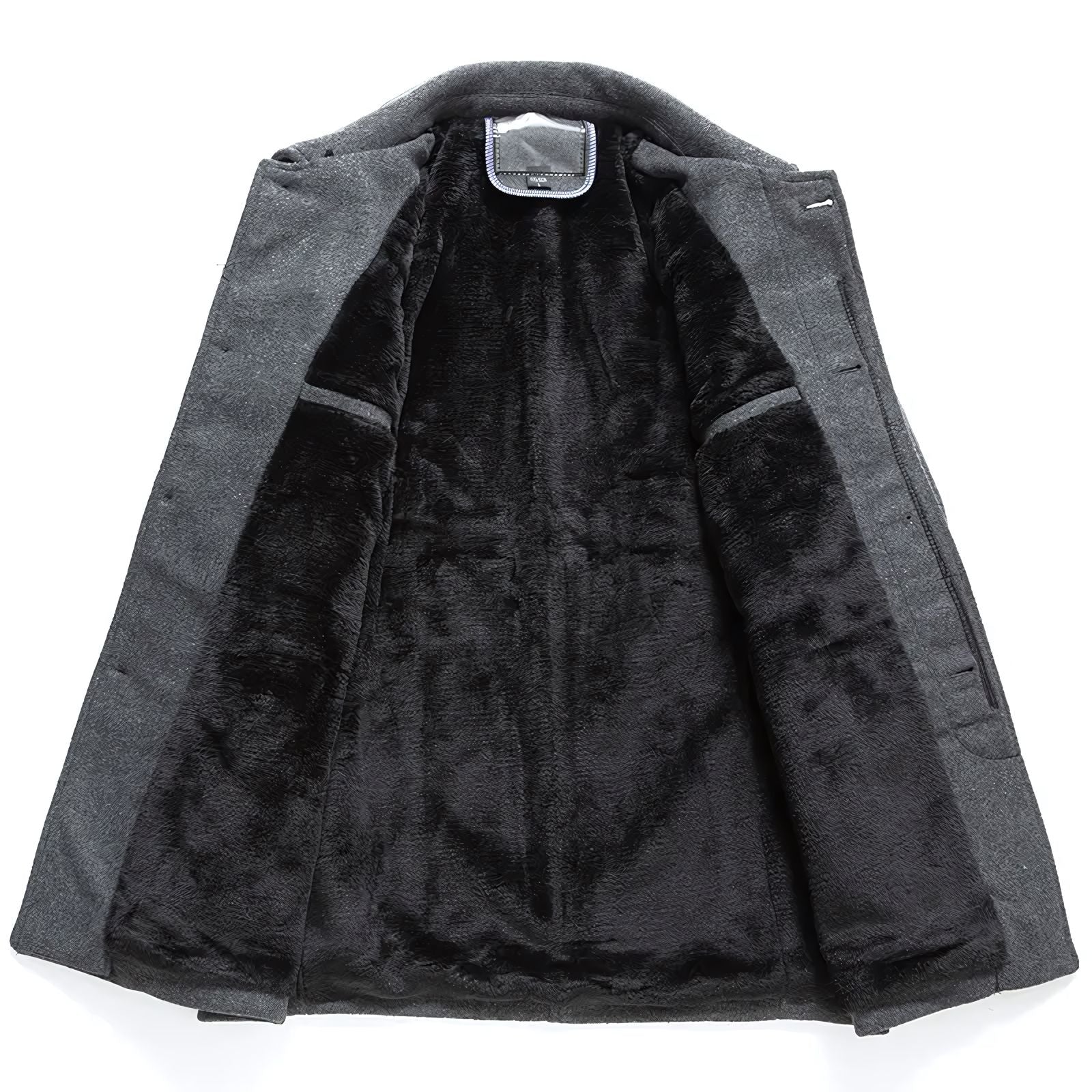 Lorennzi | Men’s Short Wool Overcoat – Classic Warm Formal Winter Coat