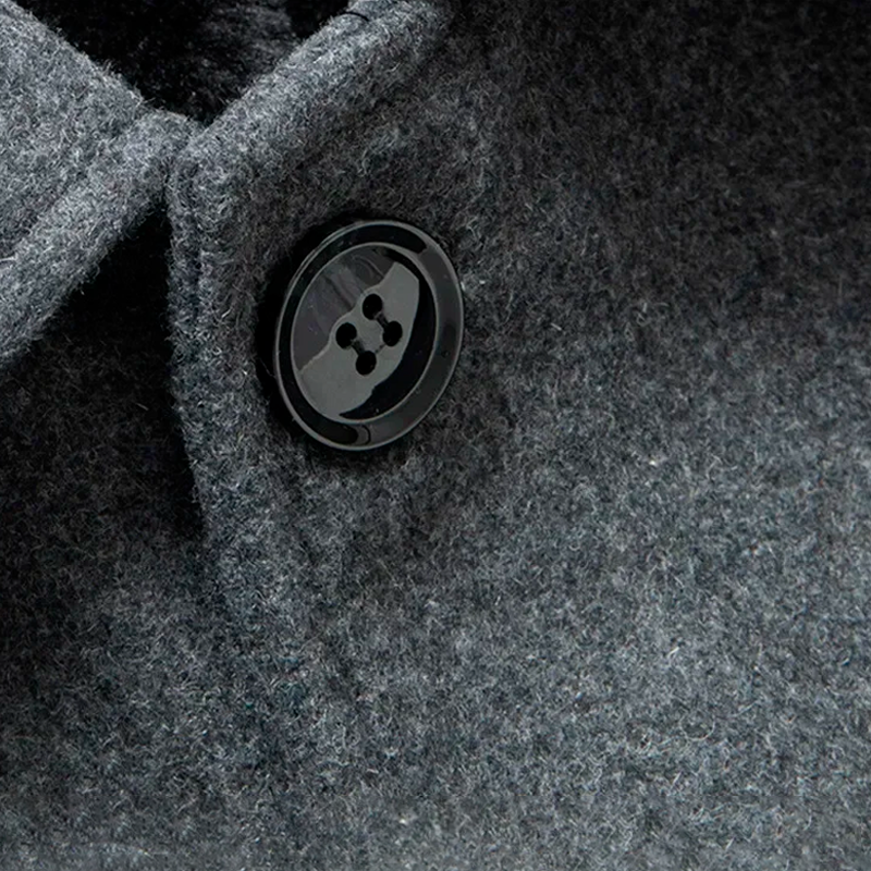 Lorennzi | Men’s Short Wool Overcoat – Classic Warm Formal Winter Coat