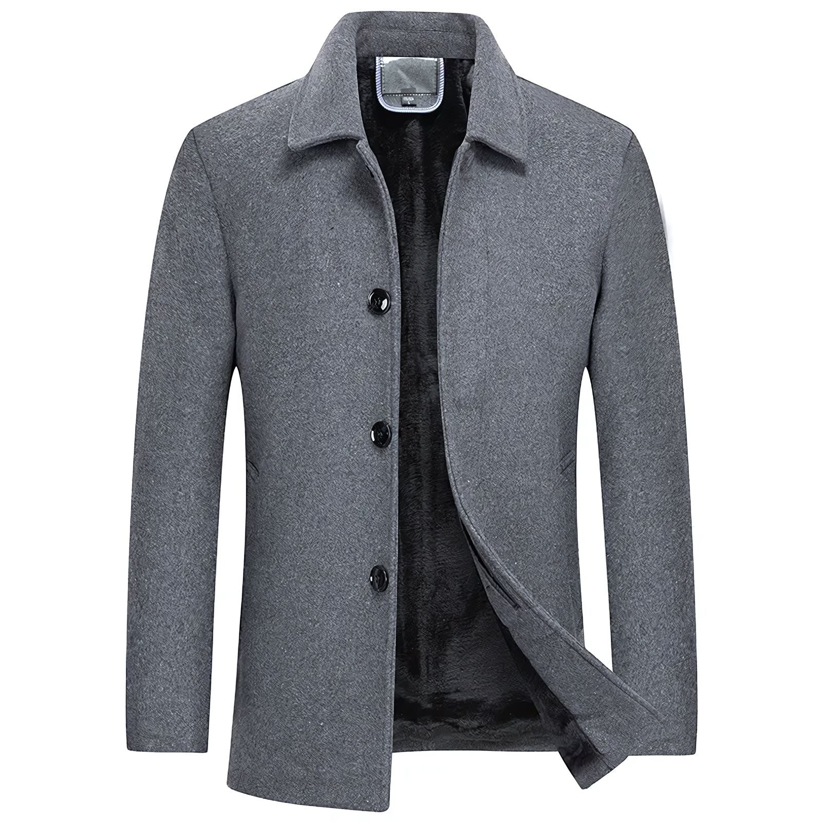Lorennzi | Men’s Short Wool Overcoat – Classic Warm Formal Winter Coat