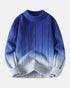 Cascade Ombré Crewneck – Men’s Gradient Knit Sweater - Solorfit