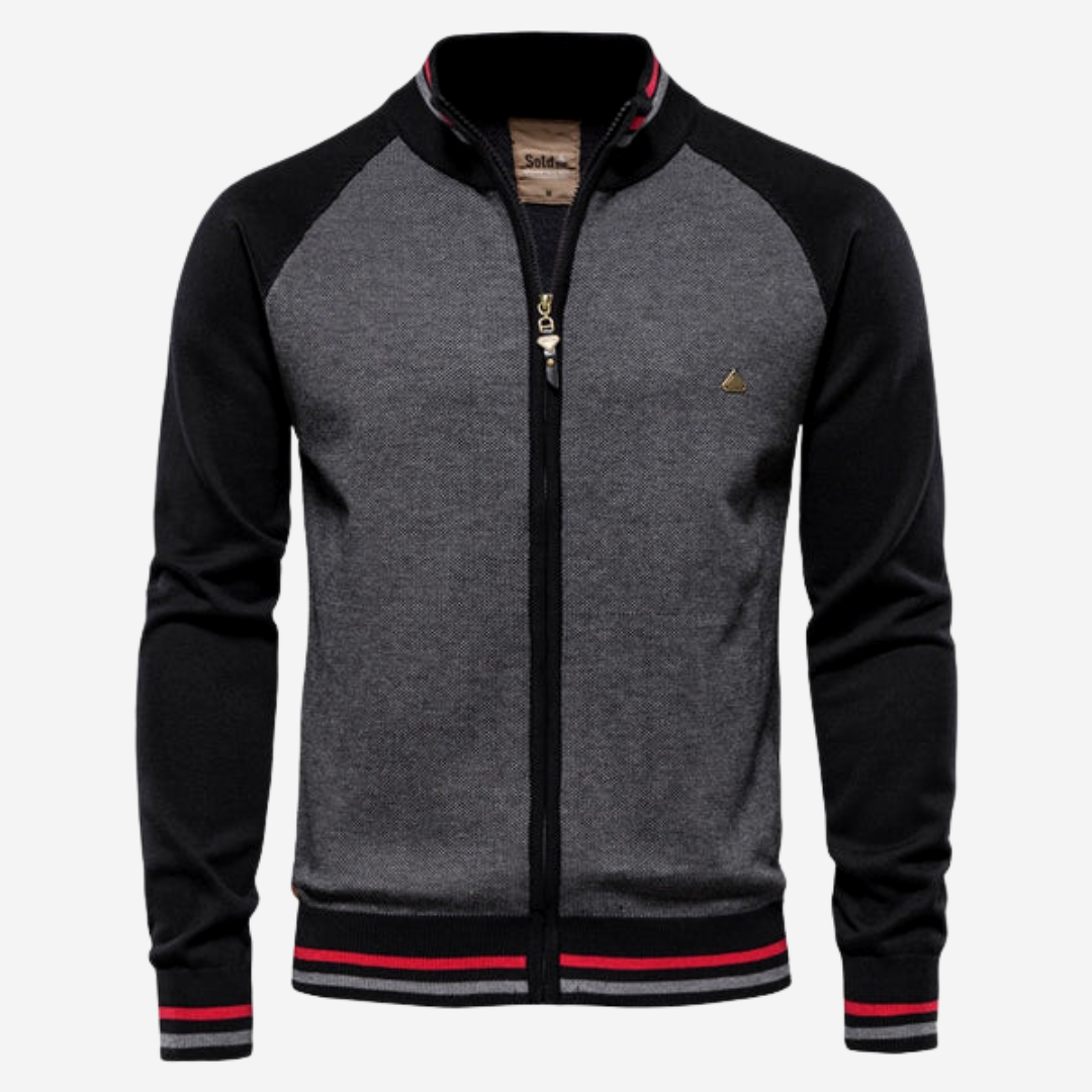 Tom Adams Striped Zipper Cardigan – Men’s Knit Sweater Jacket