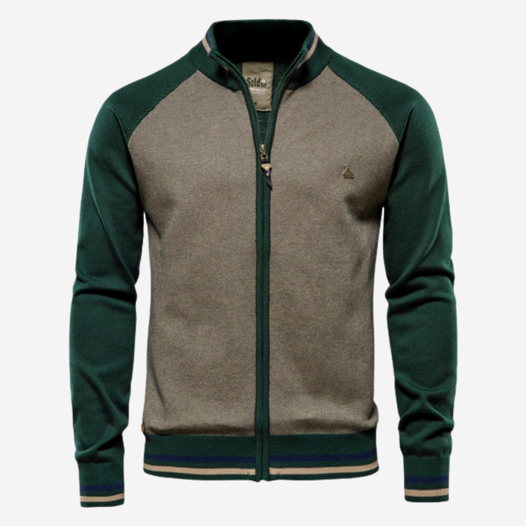 Tom Adams Striped Zipper Cardigan – Men’s Knit Sweater Jacket