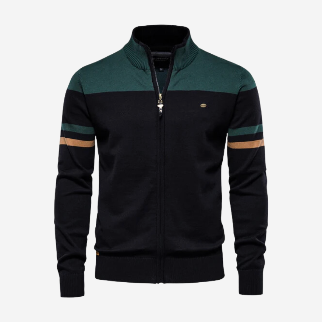 Tom Carter Men Complex Zip-Up Sweater
