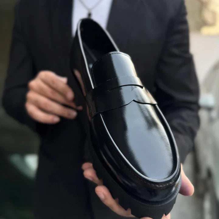 Formal Black Penny Men Classic Dress Loafers