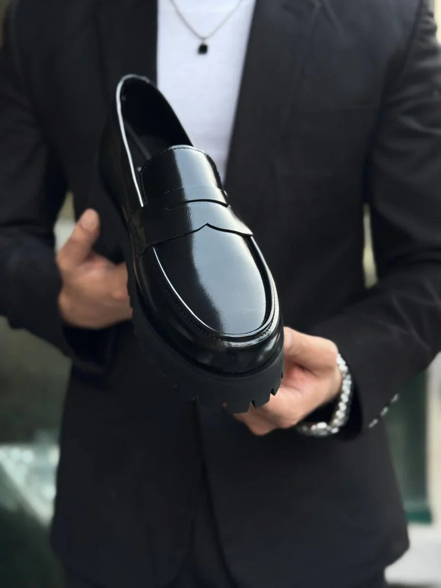 Formal Black Penny Men Classic Dress Loafers