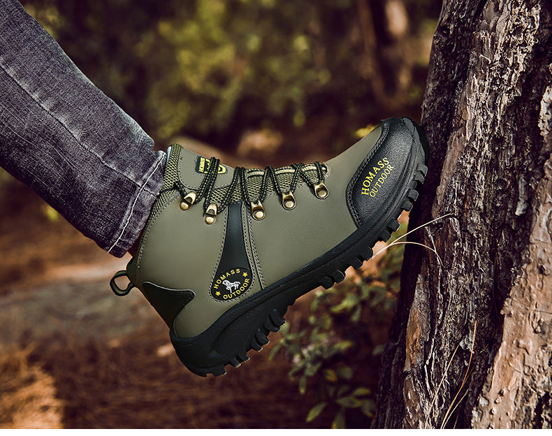 Men's Mid Height Steel Toe Waterproof Hiking Boots