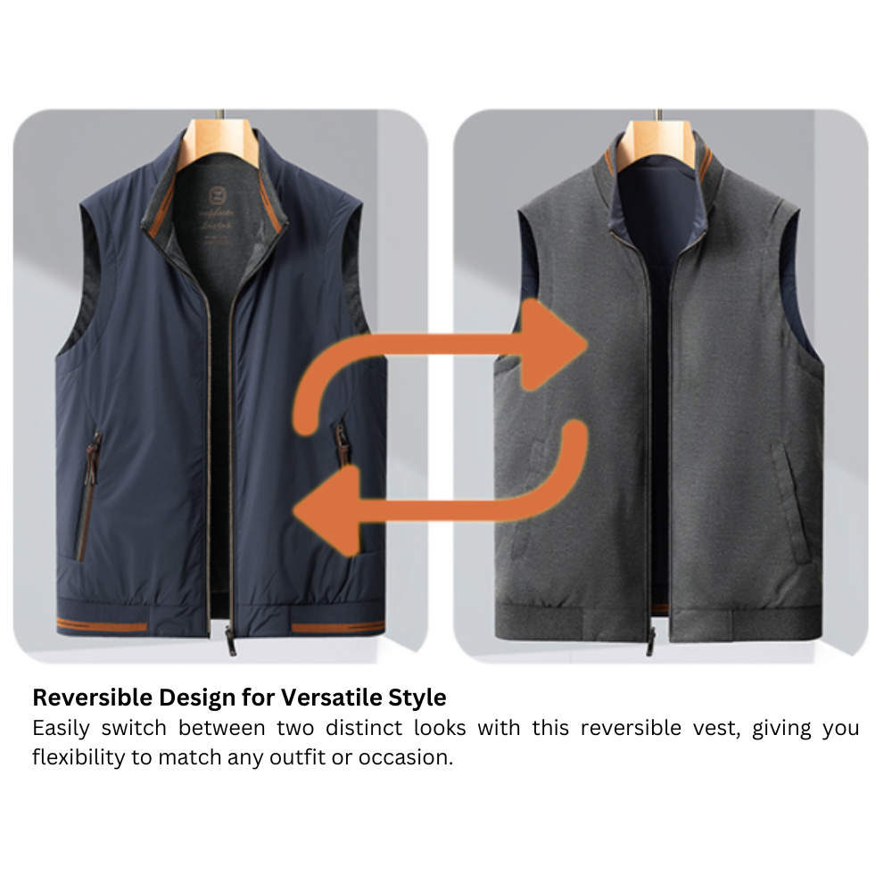 Reversible Vest – Lightweight Two-Sided Casual Bodywarmer with Pockets