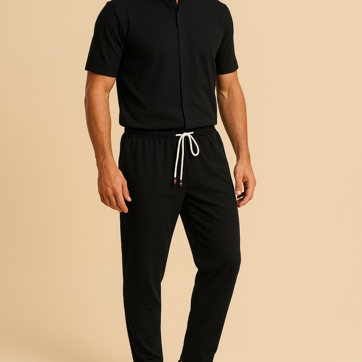 Black Tropez Summer Set | Lightweight Men's 2-Piece Outfit