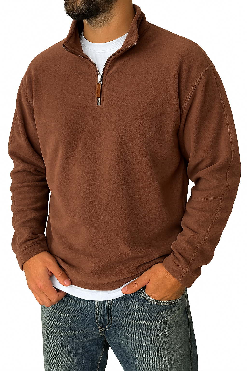 Retro Half-zip Stand Collar Sweatshirt Sweater