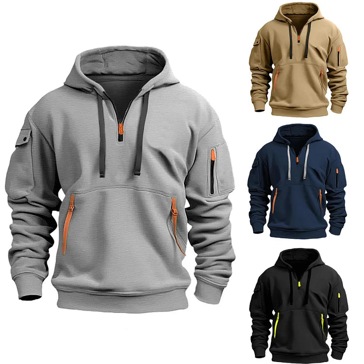 Ethan | Men's half zip hoodies with pockets - Solorfit