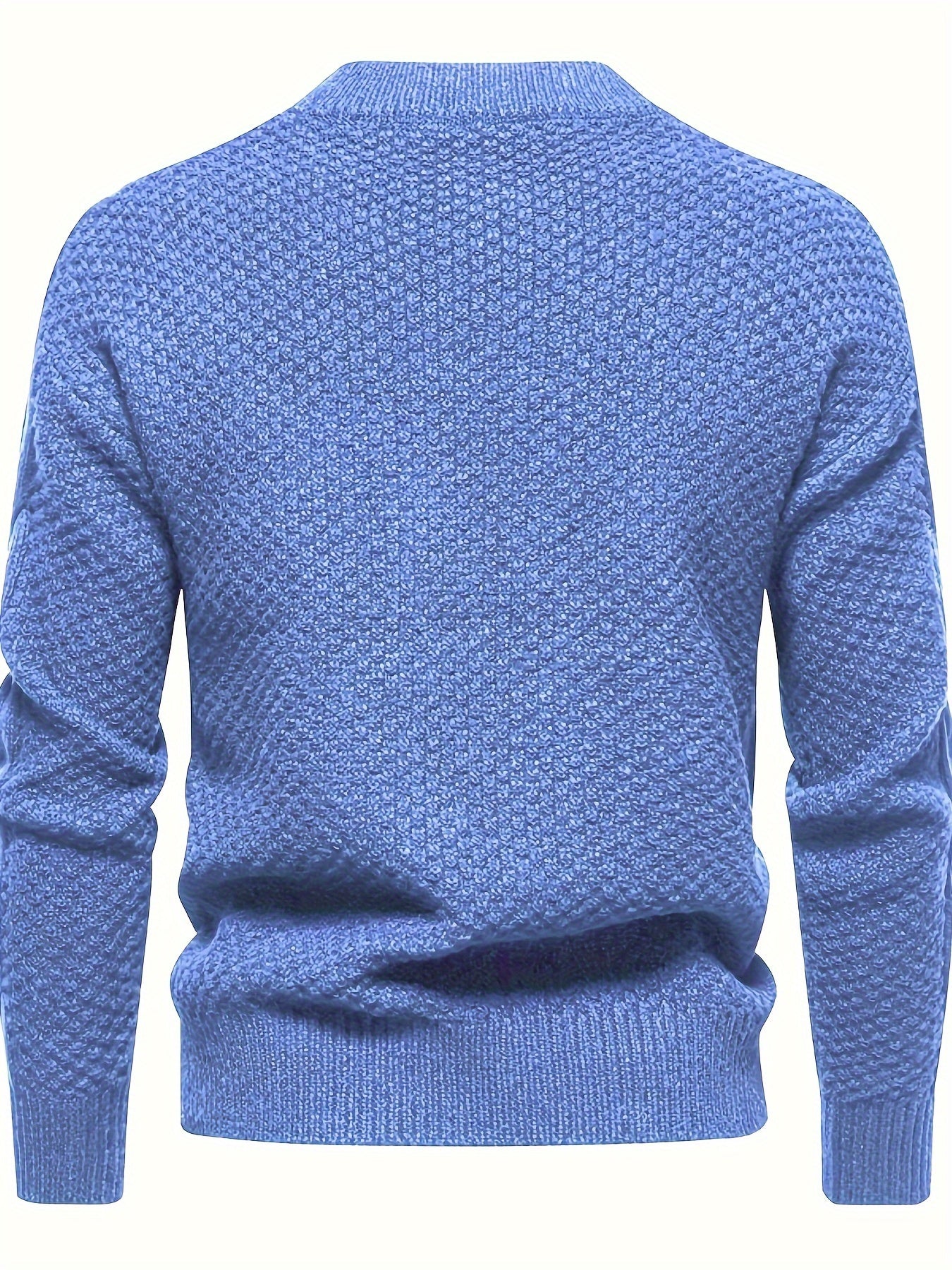 Men’s Solid Knit Sweater – Casual Breathable Crew Neck Long Sleeve