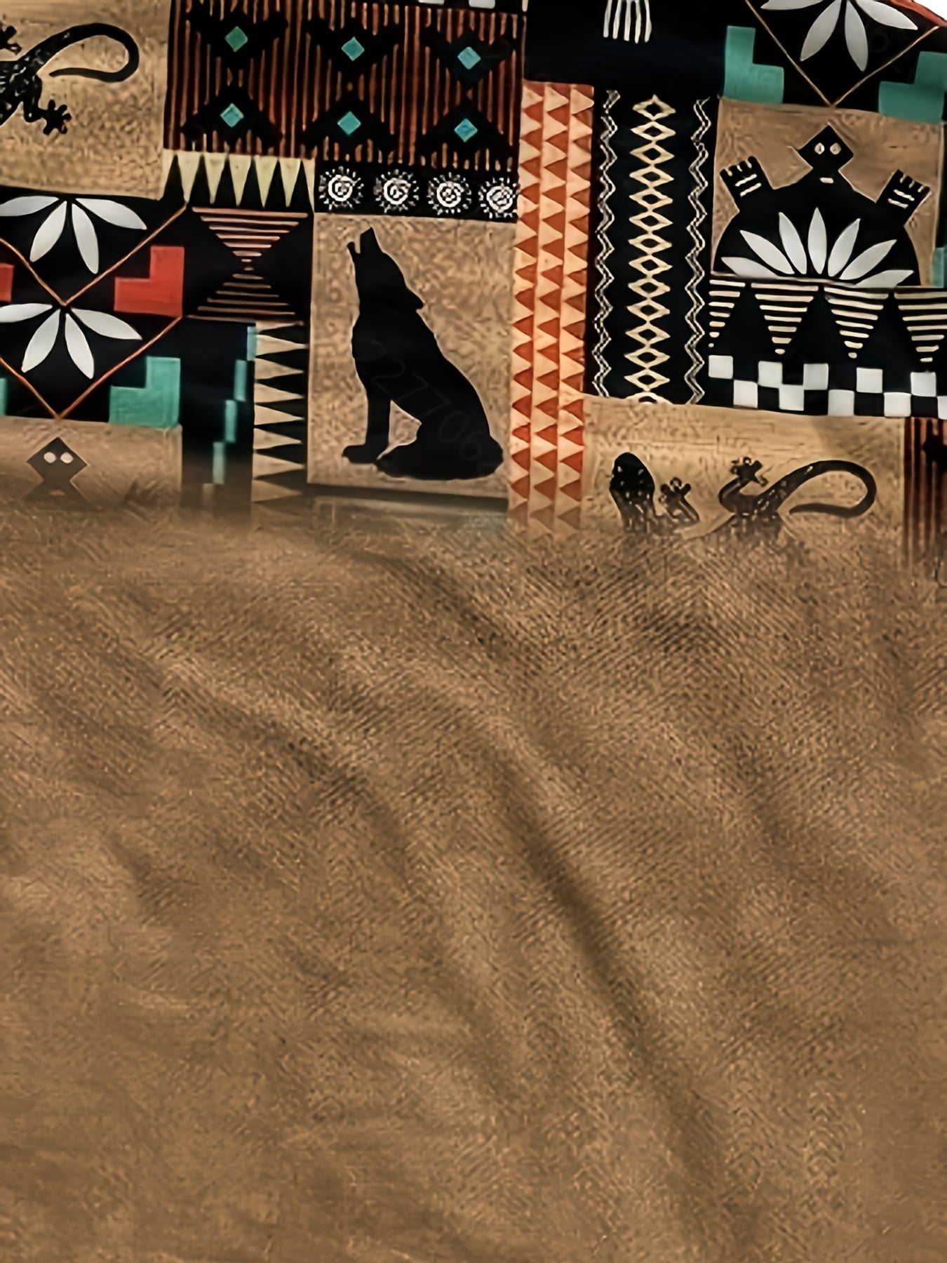 Men’s Southwestern Fleece Jacket – Full-Zip Tribal Print Coat | Warm Winter Outdoor Style