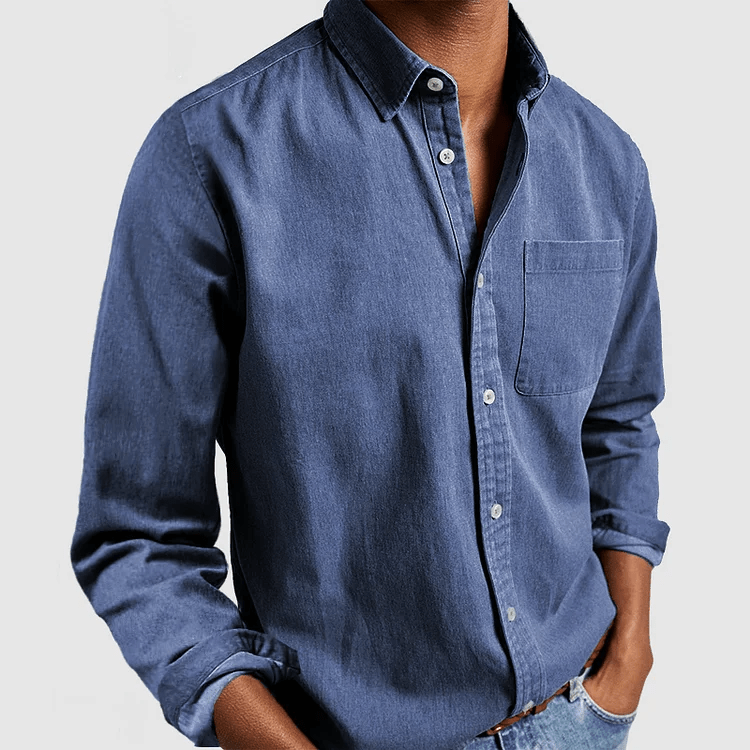 Dennis Men’s Casual Shirt – Classic Long Sleeve Button-Up for Everyday Wear