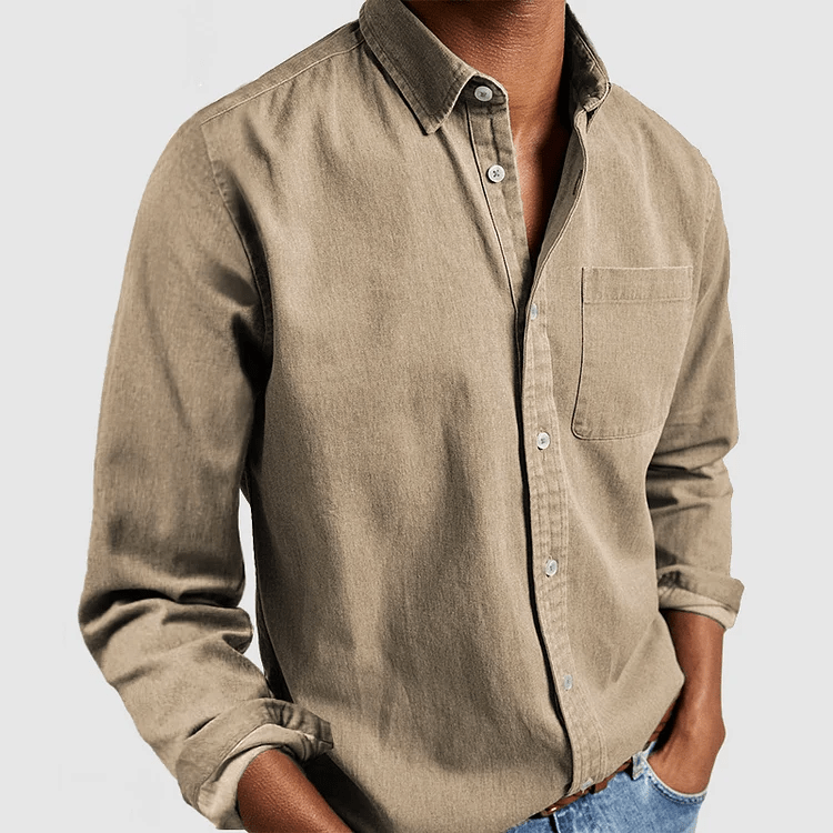 Dennis Men’s Casual Shirt – Classic Long Sleeve Button-Up for Everyday Wear