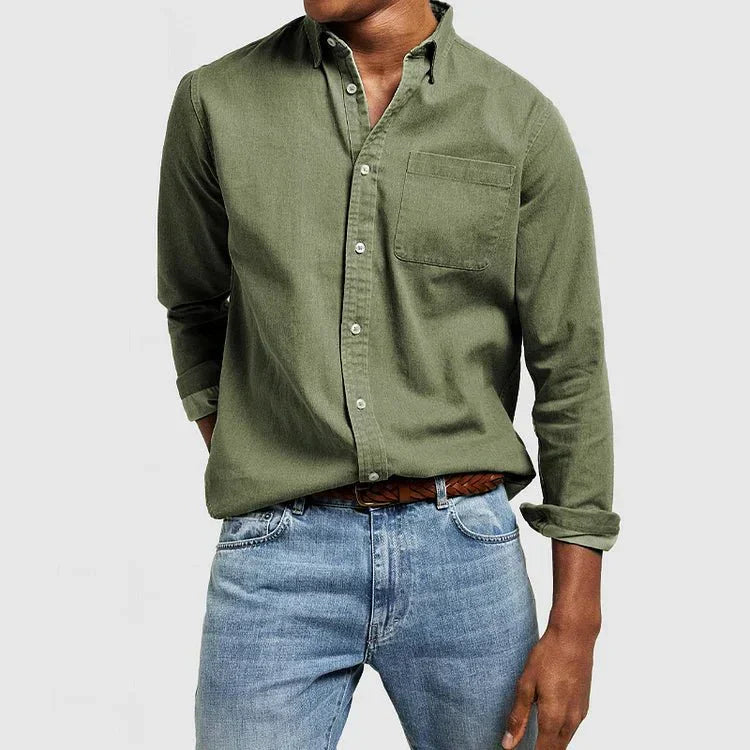 Dennis Men’s Casual Shirt – Classic Long Sleeve Button-Up for Everyday Wear