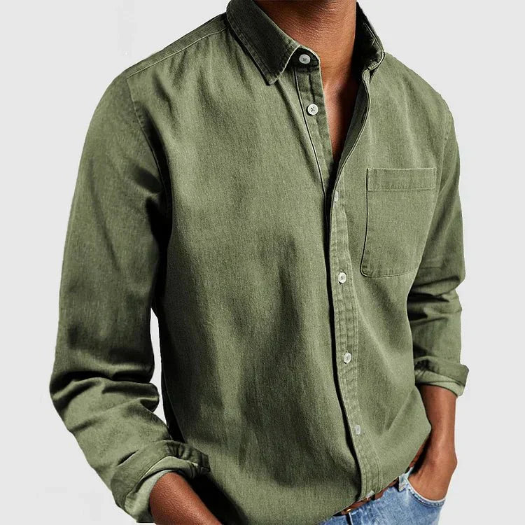 Dennis Men’s Casual Shirt – Classic Long Sleeve Button-Up for Everyday Wear