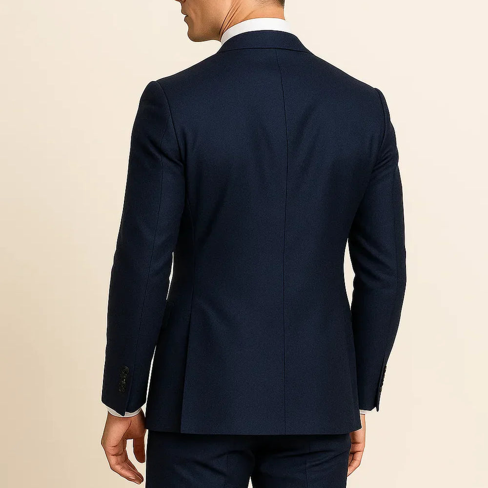 Men’s Elegant Three-Piece Suit – Navy Blue | Timeless Sophistication
