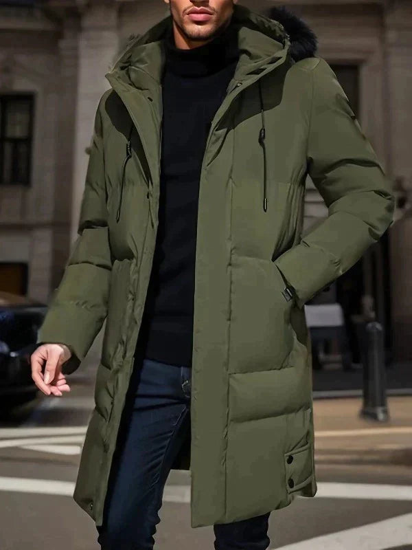 Elegant Long Men’s Coat – Warm Winter Overcoat - Solorfit