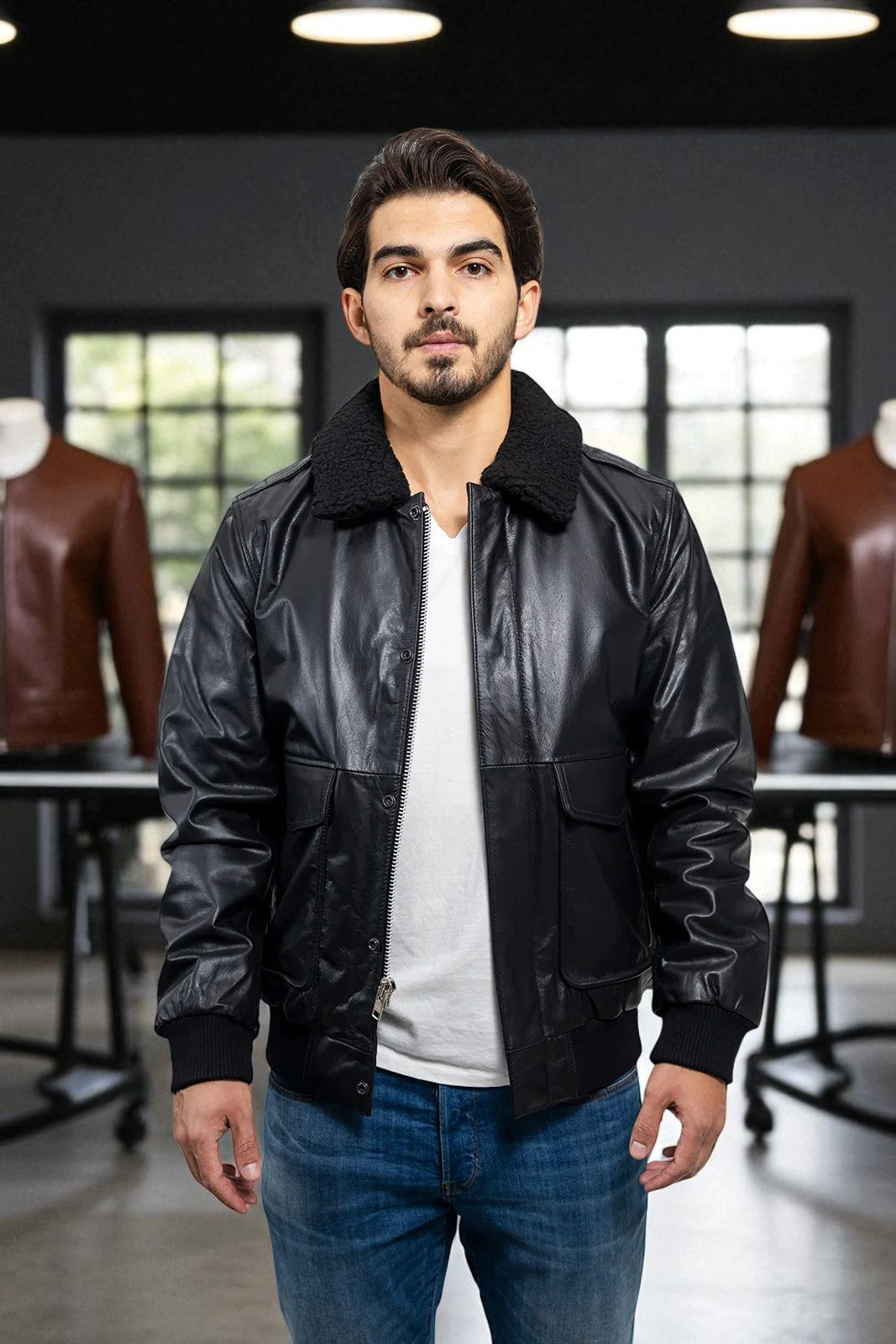 Solorfit Cruze Bomber Men's Fashion Leather Jacket