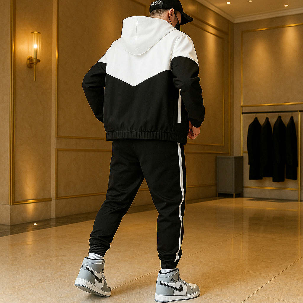 Vellaro Dual-Tone Tracksuit – Modern Streetwear Comfort & Style