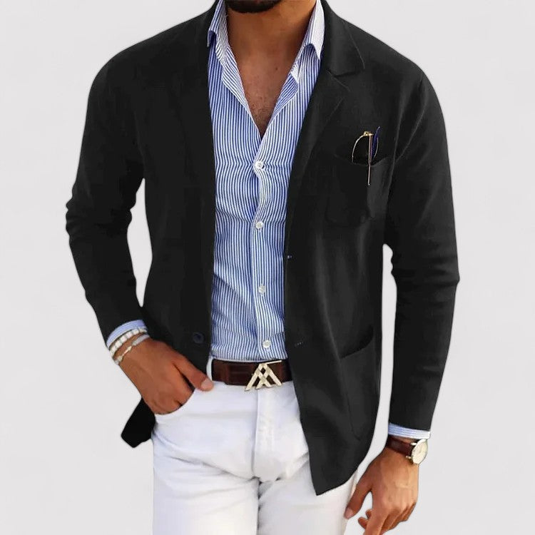 Solorfit | Stylish men's blazer with casual button pockets and lapel collar