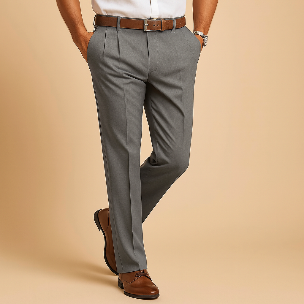 Men’s Casual Chino Trousers – Slim Fit – Stretch Fabric – Smart Pants for Work or Everyday Wear