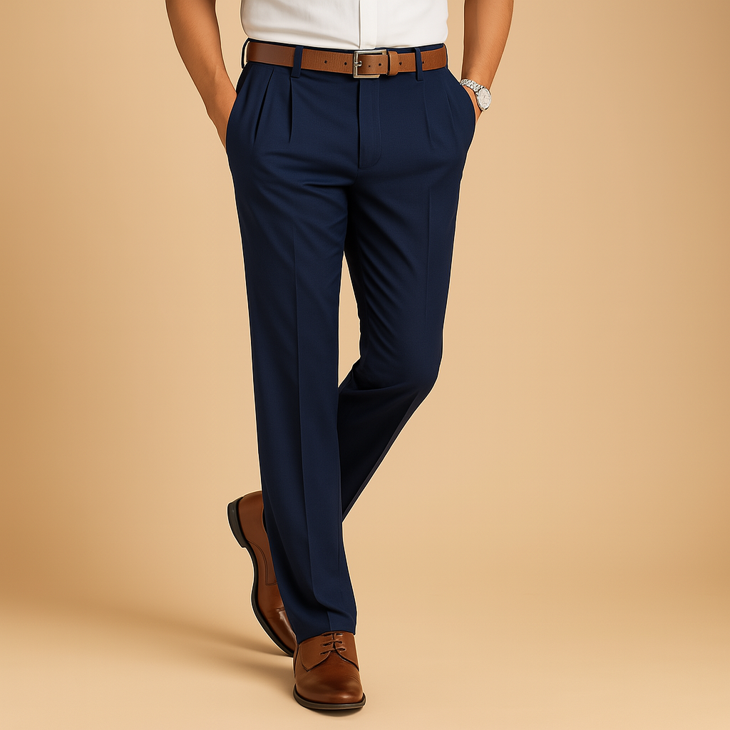 Men’s Casual Chino Trousers – Slim Fit – Stretch Fabric – Smart Pants for Work or Everyday Wear