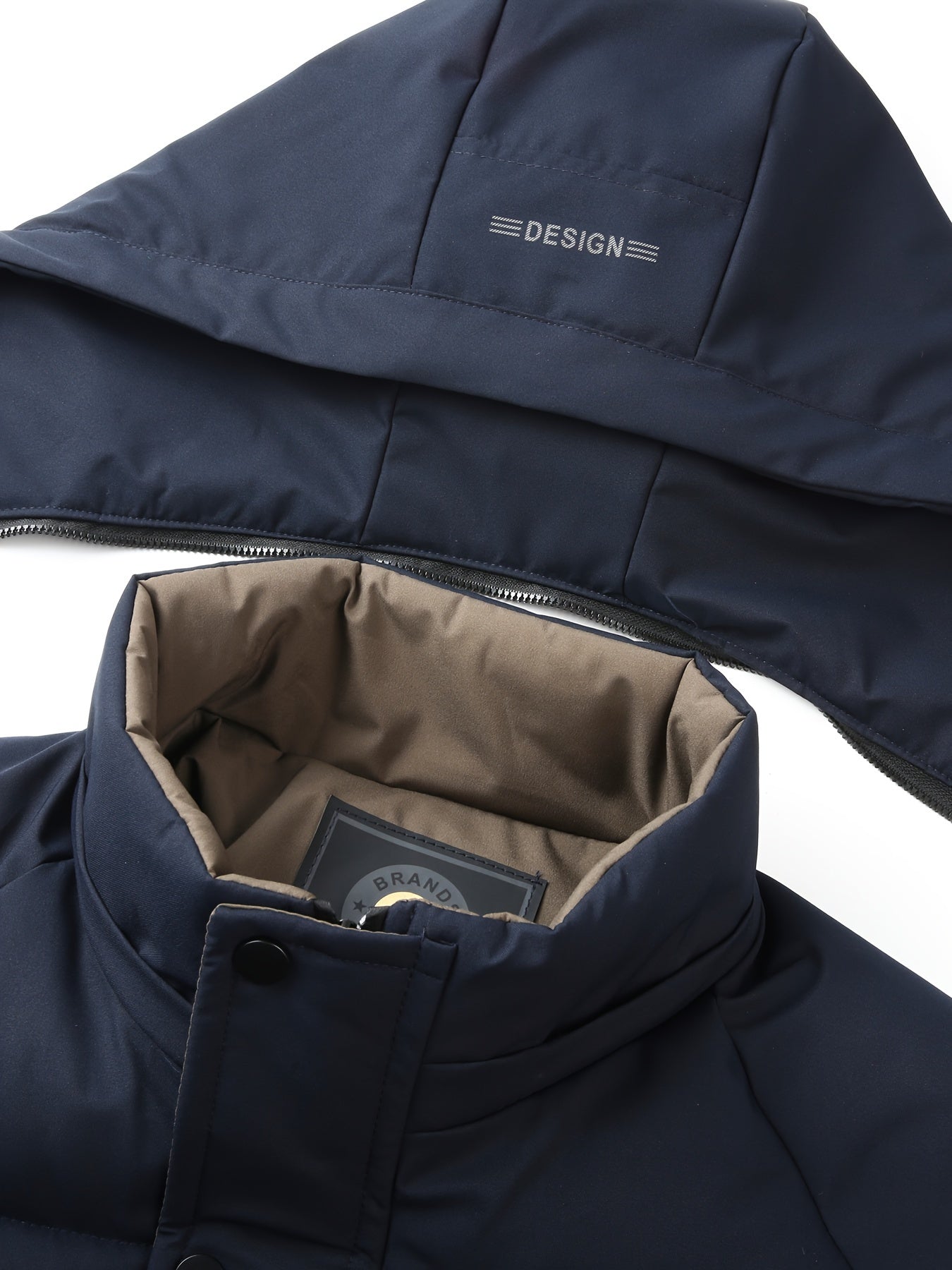 Winter Men’s Hooded Jacket – Thickened Warm Windbreaker with Modern Two-Tone Design