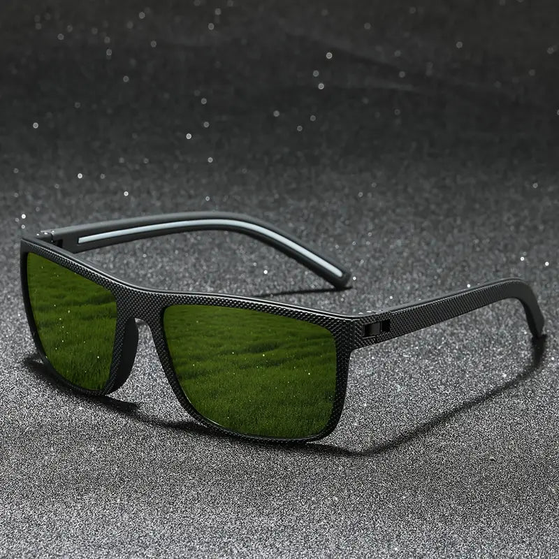Retro Polarized Fashion Glasses – Full-Rim Frame with Red Accents & TAC Lenses for Driving, Sports & Events