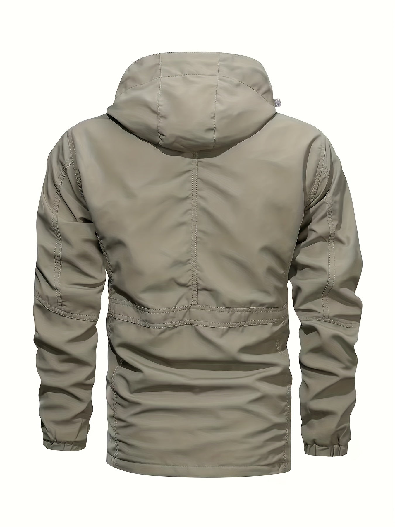 Men’s Outdoor Windbreaker Jacket – Adjustable Hood & Zippered Pockets