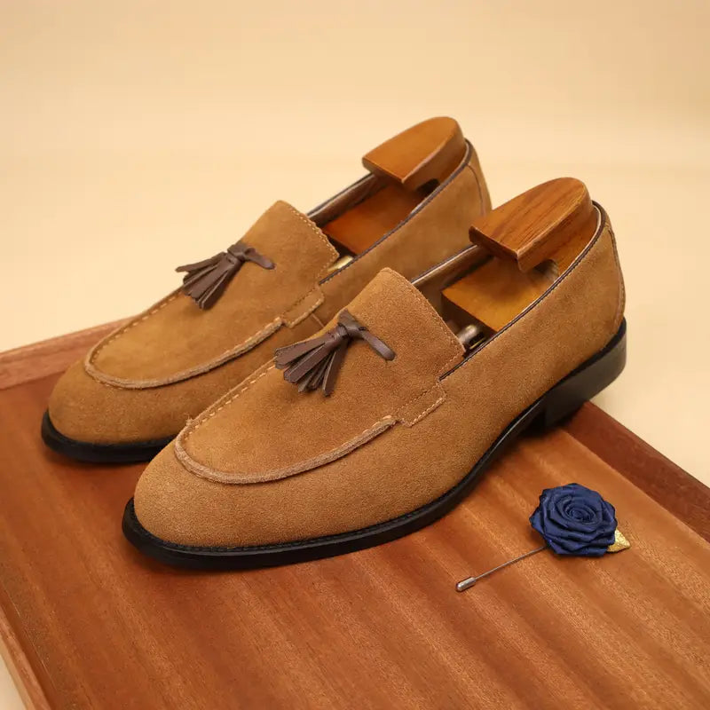 Solorfit | Men's Vintage Fringed Loafers – Premium Top Grain Cowhide Leather - Solorfit