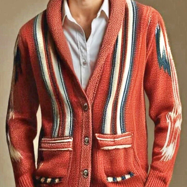 Frontier Weave Men Wool Cardigan - Solorfit