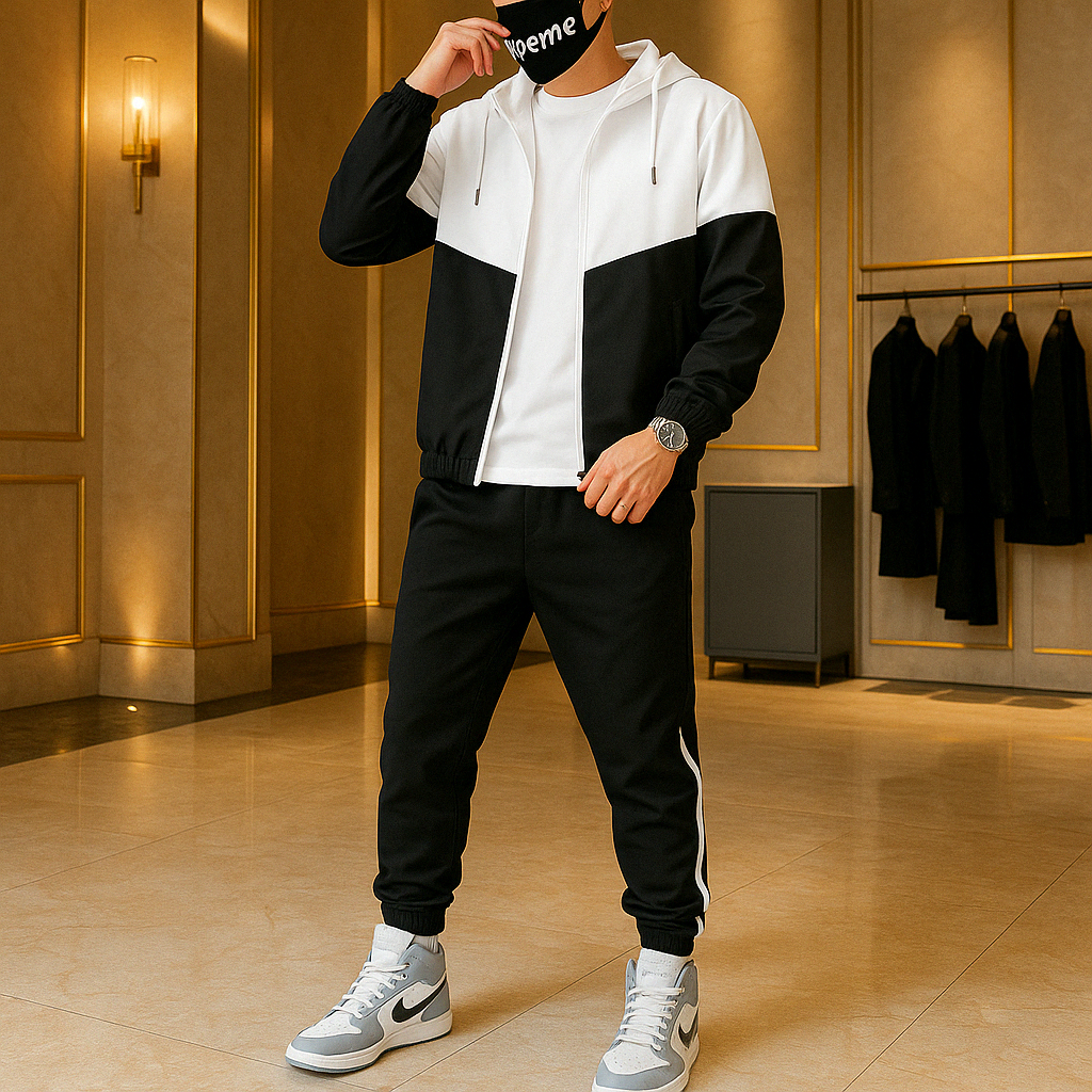 Vellaro Dual-Tone Tracksuit – Modern Streetwear Comfort & Style
