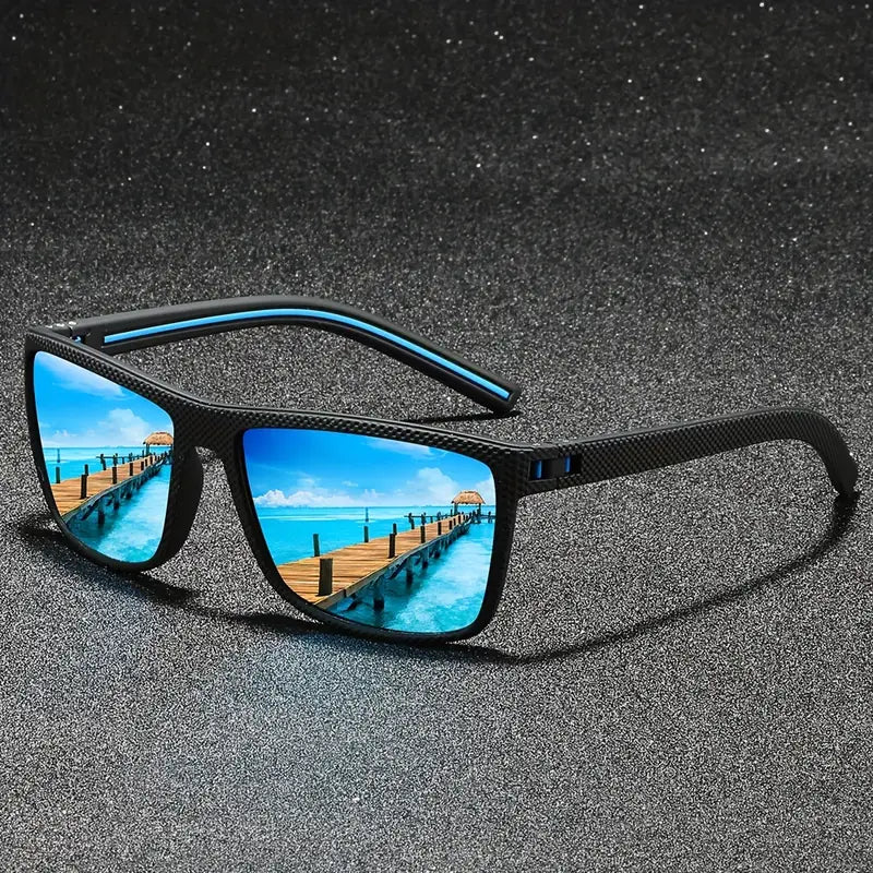 Retro Polarized Fashion Glasses – Full-Rim Frame with Red Accents & TAC Lenses for Driving, Sports & Events - Solorfit