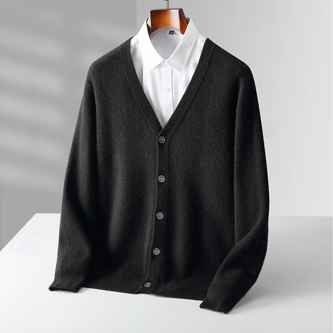 Victor | Men’s Wool Cardigan Vest – Elegant Classic Buttoned Vest with Versatile Comfort