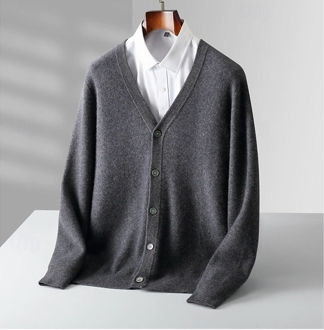 Victor | Men’s Wool Cardigan Vest – Elegant Classic Buttoned Vest with Versatile Comfort