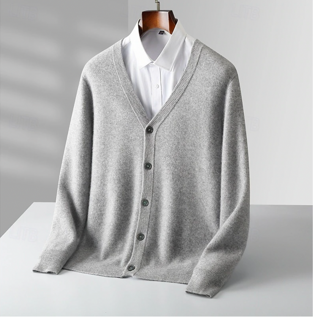 Victor | Men’s Wool Cardigan Vest – Elegant Classic Buttoned Vest with Versatile Comfort