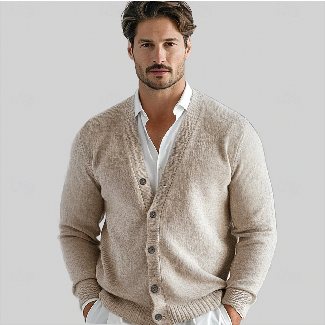 Victor | Men’s Wool Cardigan Vest – Elegant Classic Buttoned Vest with Versatile Comfort