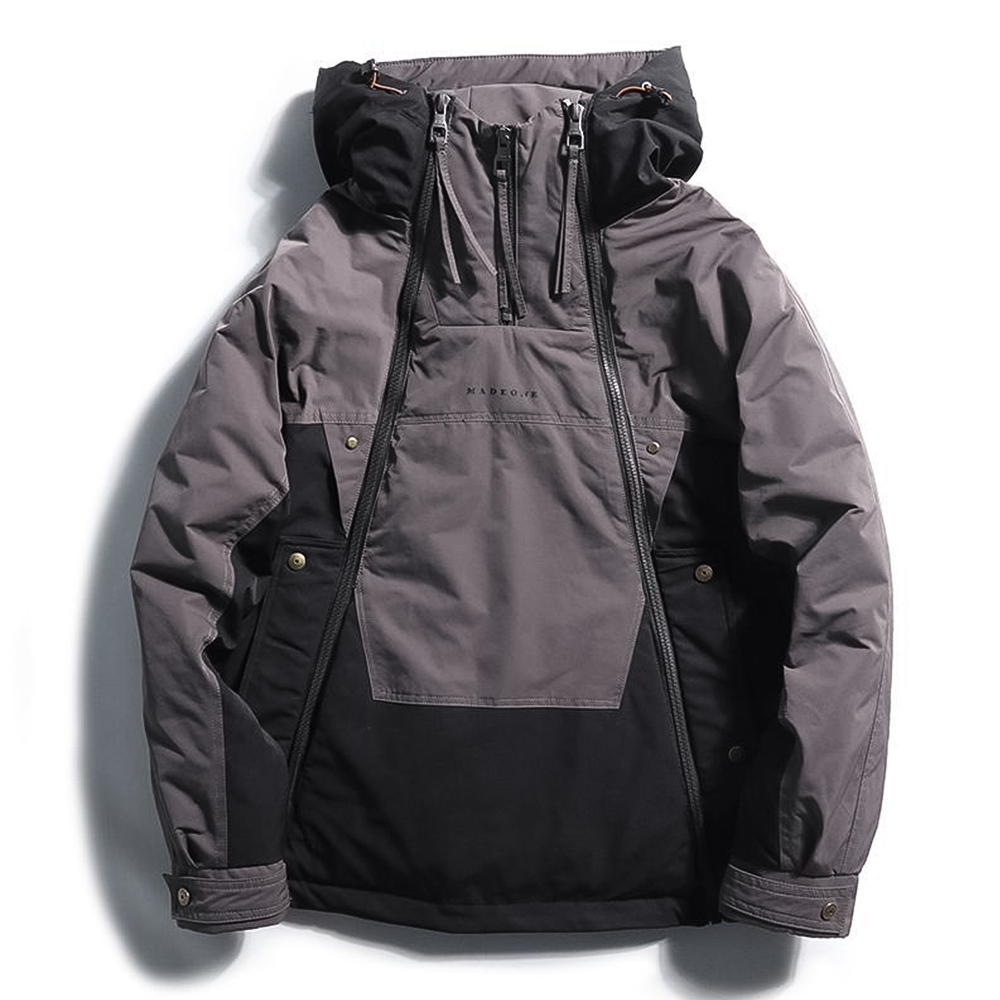 Men’s Winter Zip-Up Jacket with Removable Hood – Warm Padded Coat for Cold Weather