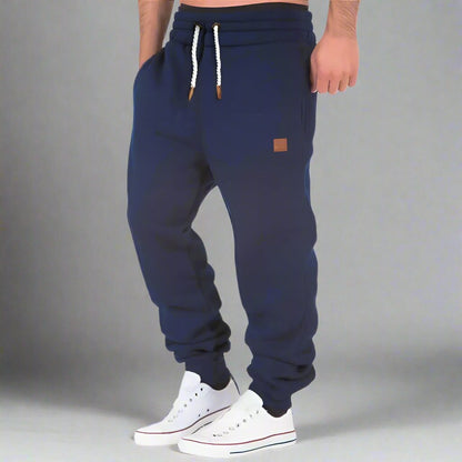 Men's casual sports pants with drawstring closure for winter comfort