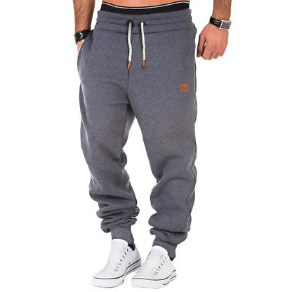 Men's casual sports pants with drawstring closure for winter comfort