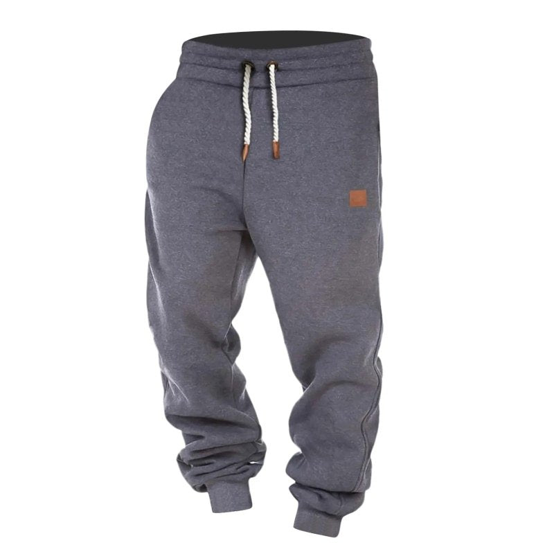 Men's casual sports pants with drawstring closure for winter comfort