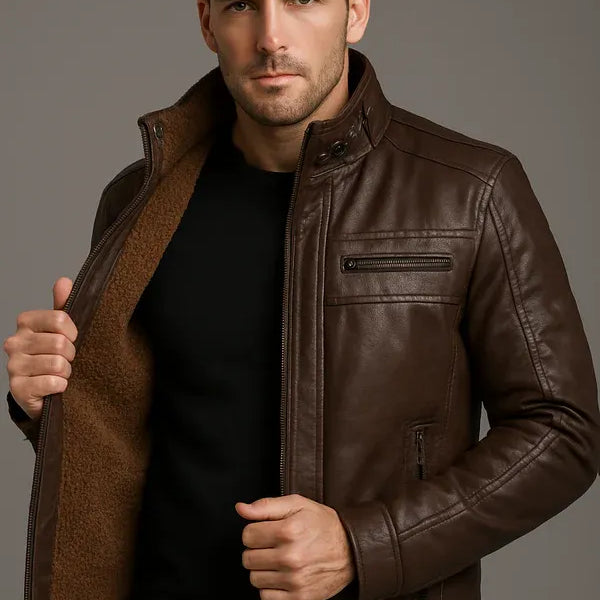 Men’s Leather Jacket – Classic Genuine Leather Outerwear | Timeless Motorcycle Style