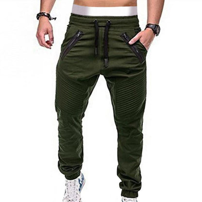 Men's Casual Lace-up Elastic Waist Loose Sweat Pants 27096396M